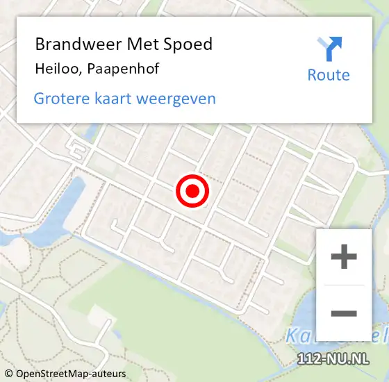 Locatie op kaart van de 112 melding: Brandweer Met Spoed Naar Heiloo, Paapenhof op 29 januari 2015 10:11