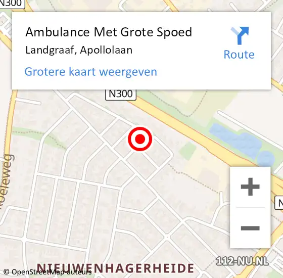 Locatie op kaart van de 112 melding: Ambulance Met Grote Spoed Naar Landgraaf, Apollolaan op 29 januari 2015 10:21