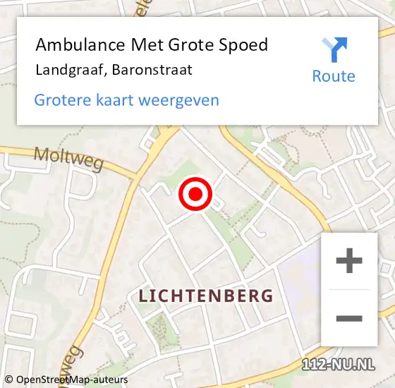 Locatie op kaart van de 112 melding: Ambulance Met Grote Spoed Naar Landgraaf, Baronstraat op 29 januari 2015 10:33