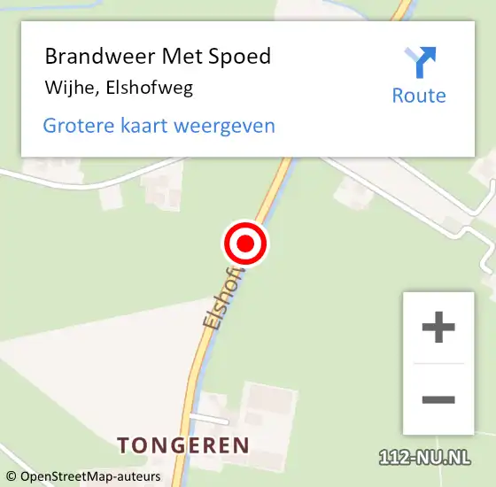 Locatie op kaart van de 112 melding: Brandweer Met Spoed Naar Wijhe, Elshofweg op 28 oktober 2013 13:24