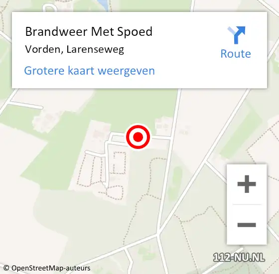 Locatie op kaart van de 112 melding: Brandweer Met Spoed Naar Vorden, Larenseweg op 28 oktober 2013 13:24