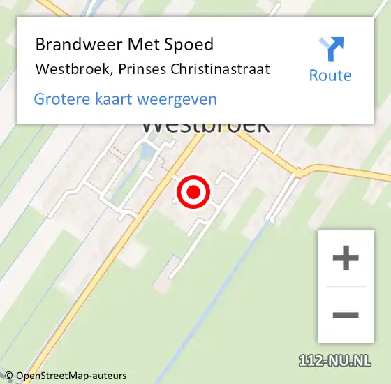 Locatie op kaart van de 112 melding: Brandweer Met Spoed Naar Westbroek, Prinses Christinastraat op 28 oktober 2013 13:24