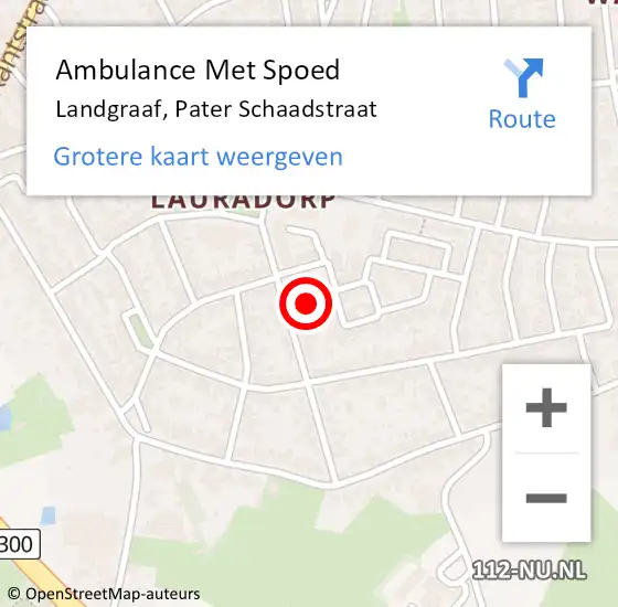 Locatie op kaart van de 112 melding: Ambulance Met Spoed Naar Landgraaf, Pater Schaadstraat op 29 januari 2015 11:40