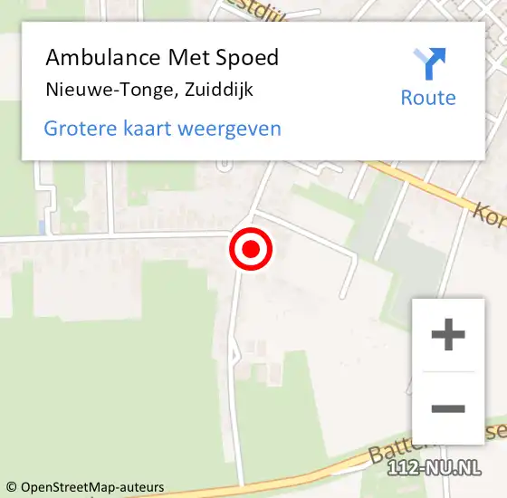 Locatie op kaart van de 112 melding: Ambulance Met Spoed Naar Nieuwe-Tonge, Zuiddijk op 29 januari 2015 12:15