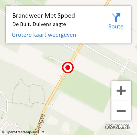 Locatie op kaart van de 112 melding: Brandweer Met Spoed Naar De Bult, Duivenslaagte op 28 oktober 2013 13:27