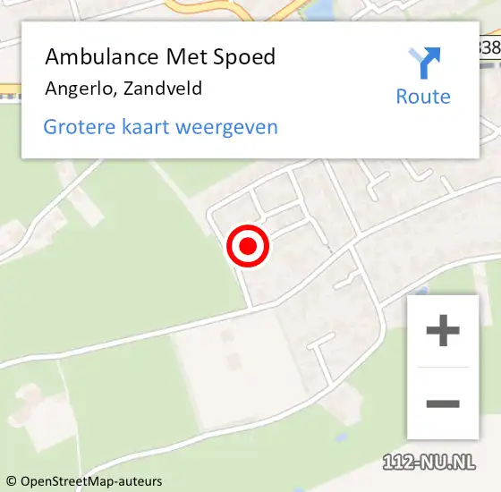 Locatie op kaart van de 112 melding: Ambulance Met Spoed Naar Angerlo, Zandveld op 29 januari 2015 12:32