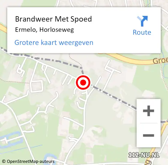 Locatie op kaart van de 112 melding: Brandweer Met Spoed Naar Ermelo, Horloseweg op 29 januari 2015 12:38