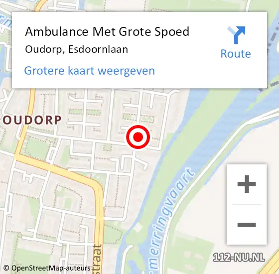 Locatie op kaart van de 112 melding: Ambulance Met Grote Spoed Naar Oudorp, Esdoornlaan op 29 januari 2015 12:58