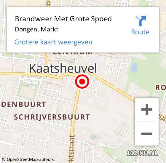 Locatie op kaart van de 112 melding: Brandweer Met Grote Spoed Naar Dongen, Markt op 29 januari 2015 13:09