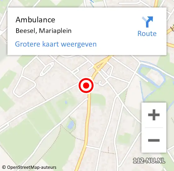 Locatie op kaart van de 112 melding: Ambulance Beesel, Mariaplein op 29 januari 2015 13:24