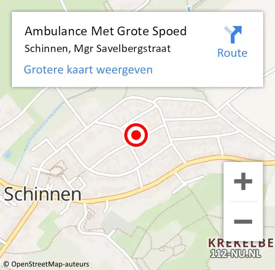 Locatie op kaart van de 112 melding: Ambulance Met Grote Spoed Naar Schinnen, Mgr Savelbergstraat op 29 januari 2015 14:29