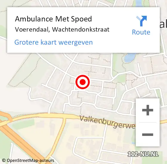 Locatie op kaart van de 112 melding: Ambulance Met Spoed Naar Voerendaal, Wachtendonkstraat op 29 januari 2015 14:30