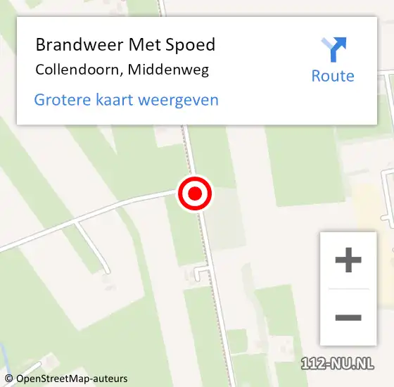 Locatie op kaart van de 112 melding: Brandweer Met Spoed Naar Collendoorn, Middenweg op 28 oktober 2013 13:33