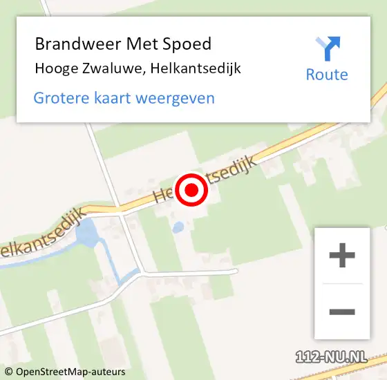 Locatie op kaart van de 112 melding: Brandweer Met Spoed Naar Hooge Zwaluwe, Helkantsedijk op 28 oktober 2013 13:33