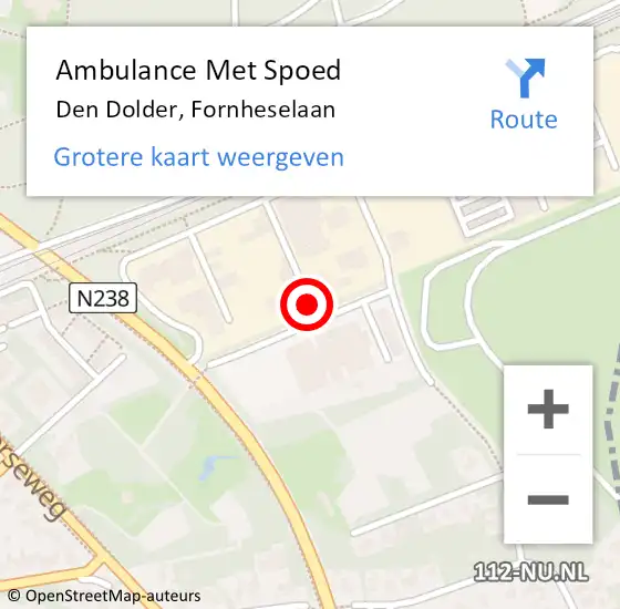 Locatie op kaart van de 112 melding: Ambulance Met Spoed Naar Den Dolder, Fornheselaan op 29 januari 2015 14:51