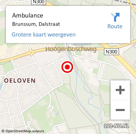 Locatie op kaart van de 112 melding: Ambulance Brunssum, Dalstraat op 29 januari 2015 15:36