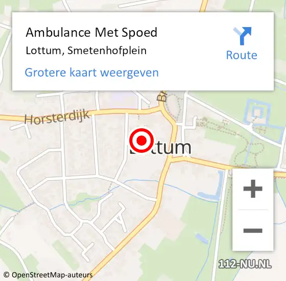 Locatie op kaart van de 112 melding: Ambulance Met Spoed Naar Lottum, Smetenhofplein op 29 januari 2015 15:38