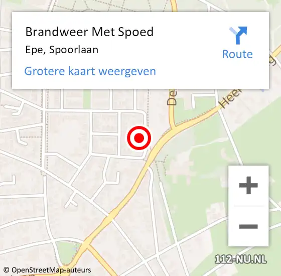 Locatie op kaart van de 112 melding: Brandweer Met Spoed Naar Epe, Spoorlaan op 28 oktober 2013 13:37