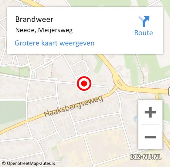 Locatie op kaart van de 112 melding: Brandweer Neede, Meijersweg op 29 januari 2015 16:36