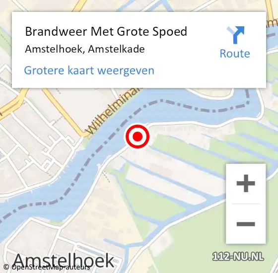 Locatie op kaart van de 112 melding: Brandweer Met Grote Spoed Naar Amstelhoek, Amstelkade op 29 januari 2015 16:52