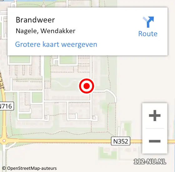 Locatie op kaart van de 112 melding: Brandweer Nagele, Wendakker op 28 oktober 2013 13:39