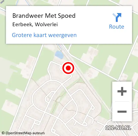 Locatie op kaart van de 112 melding: Brandweer Met Spoed Naar Eerbeek, Wolverlei op 28 oktober 2013 13:39