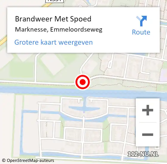 Locatie op kaart van de 112 melding: Brandweer Met Spoed Naar Marknesse, Emmeloordseweg op 28 oktober 2013 13:40