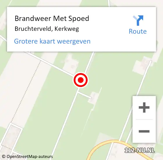 Locatie op kaart van de 112 melding: Brandweer Met Spoed Naar Bruchterveld, Kerkweg op 28 oktober 2013 13:43