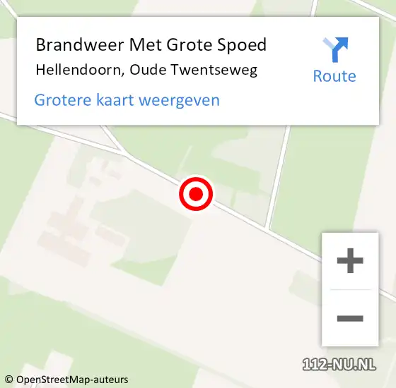 Locatie op kaart van de 112 melding: Brandweer Met Grote Spoed Naar Hellendoorn, Oude Twentseweg op 29 januari 2015 19:30