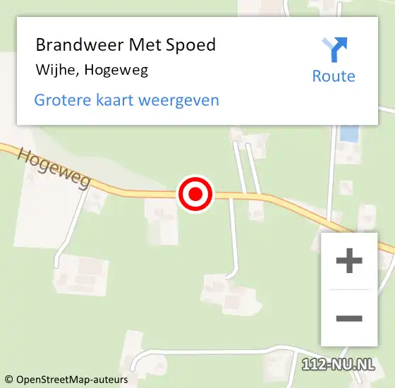 Locatie op kaart van de 112 melding: Brandweer Met Spoed Naar Wijhe, Hogeweg op 28 oktober 2013 13:43