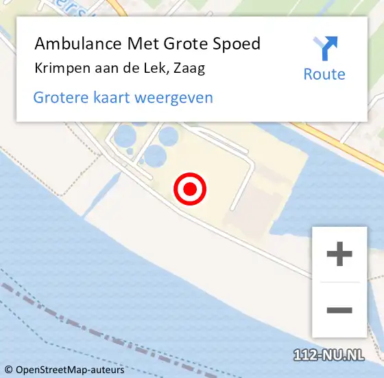 Locatie op kaart van de 112 melding: Ambulance Met Grote Spoed Naar Krimpen aan de Lek, Zaag op 29 januari 2015 19:53