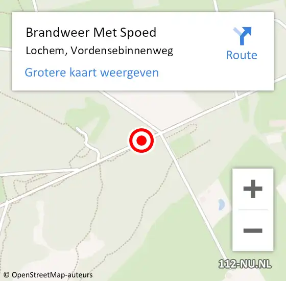 Locatie op kaart van de 112 melding: Brandweer Met Spoed Naar Lochem, Vordensebinnenweg op 28 oktober 2013 13:44