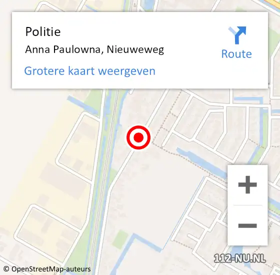 Locatie op kaart van de 112 melding: Politie Anna Paulowna, Nieuweweg op 29 januari 2015 20:38