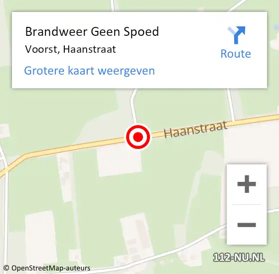 Locatie op kaart van de 112 melding: Brandweer Geen Spoed Naar Voorst, Haanstraat op 29 januari 2015 21:06