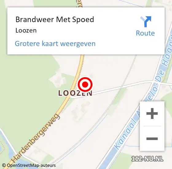 Locatie op kaart van de 112 melding: Brandweer Met Spoed Naar Loozen, West op 28 oktober 2013 13:46