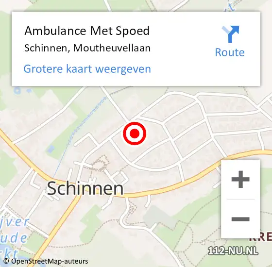 Locatie op kaart van de 112 melding: Ambulance Met Spoed Naar Schinnen, Moutheuvellaan op 29 januari 2015 21:47