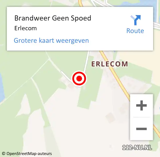 Locatie op kaart van de 112 melding: Brandweer Geen Spoed Naar Erlecom op 28 oktober 2013 13:48