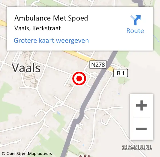 Locatie op kaart van de 112 melding: Ambulance Met Spoed Naar Vaals, Kerkstraat op 29 januari 2015 23:37