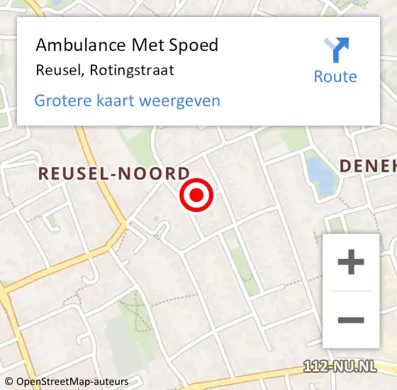 Locatie op kaart van de 112 melding: Ambulance Met Spoed Naar Reusel, Rotingstraat op 30 januari 2015 04:42