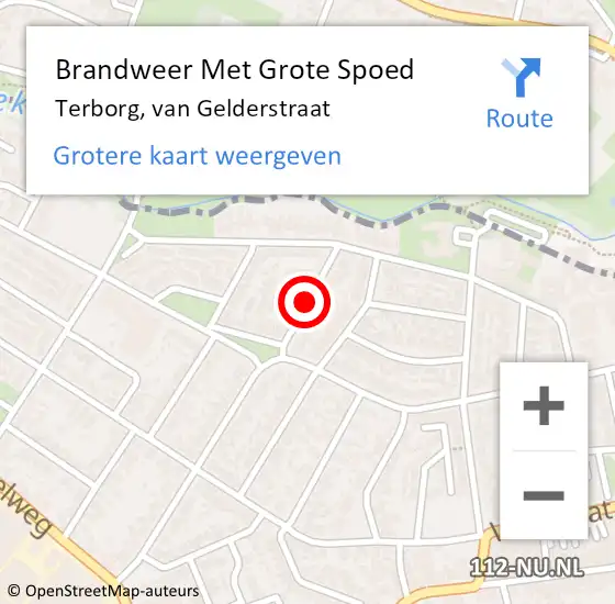 Locatie op kaart van de 112 melding: Brandweer Met Grote Spoed Naar Terborg, van Gelderstraat op 30 januari 2015 04:42