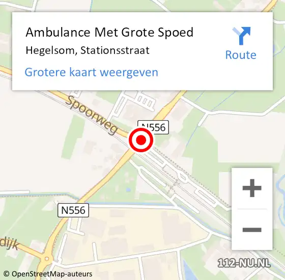 Locatie op kaart van de 112 melding: Ambulance Met Grote Spoed Naar Hegelsom, Stationsstraat op 30 januari 2015 07:32