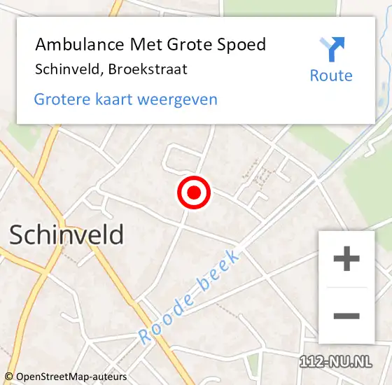 Locatie op kaart van de 112 melding: Ambulance Met Grote Spoed Naar Schinveld, Broekstraat op 30 januari 2015 07:53