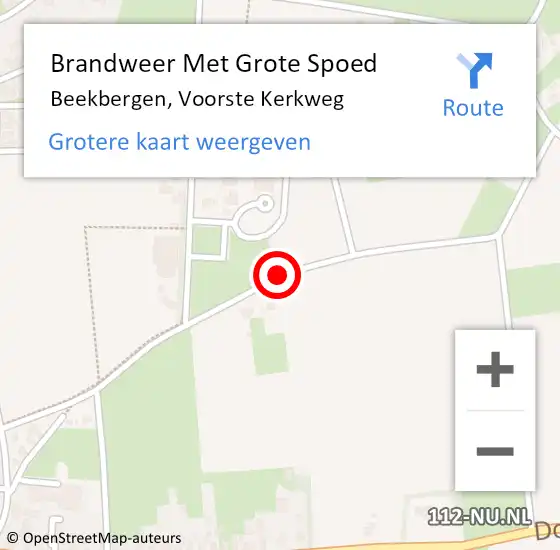 Locatie op kaart van de 112 melding: Brandweer Met Grote Spoed Naar Beekbergen, Voorste Kerkweg op 30 januari 2015 07:55