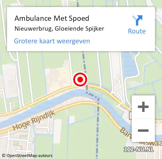 Locatie op kaart van de 112 melding: Ambulance Met Spoed Naar Nieuwerbrug, Gloeiende Spijker op 30 januari 2015 08:03