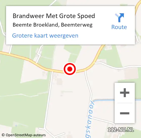 Locatie op kaart van de 112 melding: Brandweer Met Grote Spoed Naar Beemte Broekland, Beemterweg op 30 januari 2015 08:30