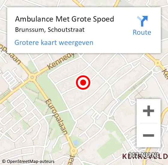 Locatie op kaart van de 112 melding: Ambulance Met Grote Spoed Naar Brunssum, Schoutstraat op 30 januari 2015 08:37