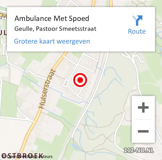 Locatie op kaart van de 112 melding: Ambulance Met Spoed Naar Geulle, Pastoor Smeetsstraat op 30 januari 2015 09:05