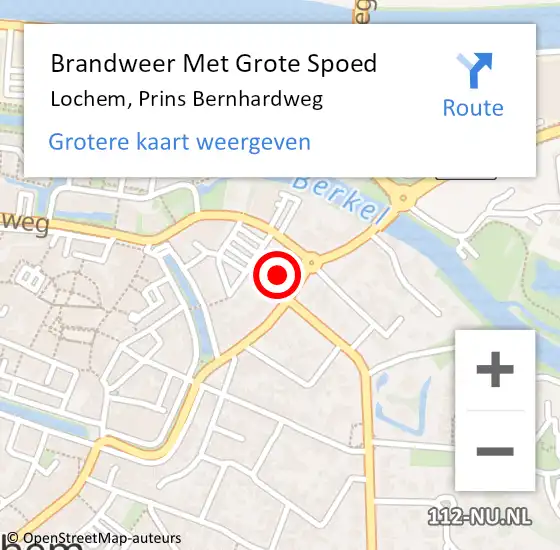 Locatie op kaart van de 112 melding: Brandweer Met Grote Spoed Naar Lochem, Prins Bernhardweg op 30 januari 2015 09:07