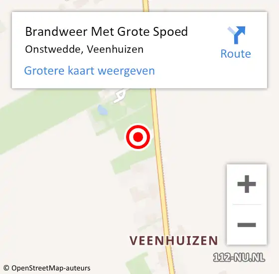 Locatie op kaart van de 112 melding: Brandweer Met Grote Spoed Naar Onstwedde, Veenhuizen op 30 januari 2015 09:27