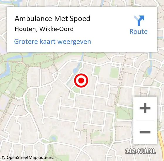 Locatie op kaart van de 112 melding: Ambulance Met Spoed Naar Houten, Wikke-Oord op 30 januari 2015 10:19